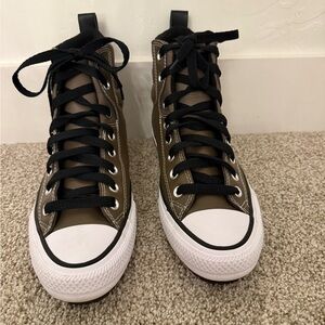 Converse Brown and Black High-Top Sneakers 6.5